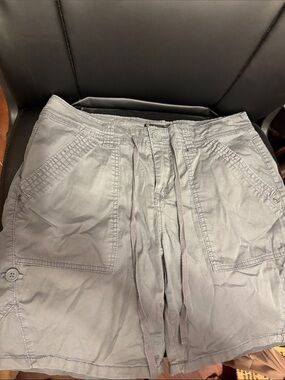 Women's Gray Cargo Shorts with Drawstring Size 8